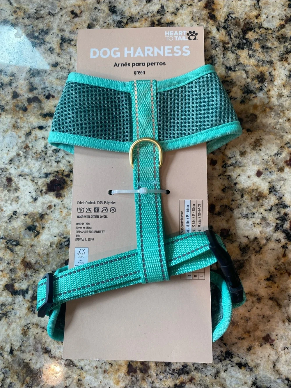 Mint Green Mesh Dog Harness - Heart to Tail